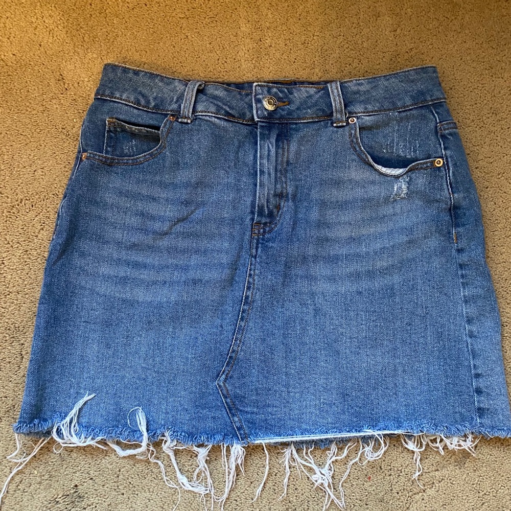 Wild Fable Jean Skirt: Dark Wash